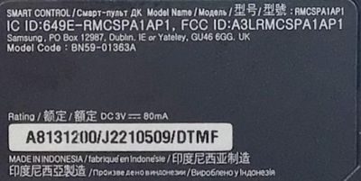 CONTROL REMOTO PARA SMART TV SAMSUNG ORIGINAL  CON COMANDO DE VOZ / NUMERO DE PARTE BN59-01363A / BN63-19253A001 / A8131200/J2210509-DTMF / DD50(1X1X4)-4 / TM2180 / SUSTITUTA BN59-01357C / MODELO UN43AU8000FXZA - Imagen 2